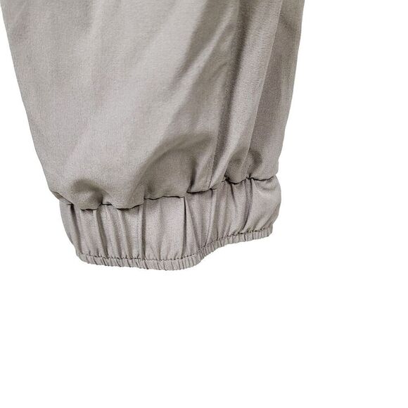 Albion Fit Jumpsuit XS Beige Stretch Cap Sleeve Cinch Waist Ankle‎ Zip One Piece - Picture 6 of 8